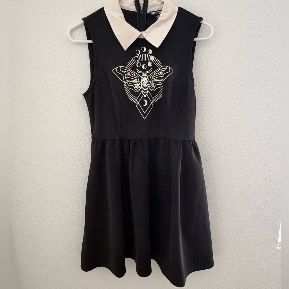 Hot Topic Death Moth Collared Scuba Dress Size Small